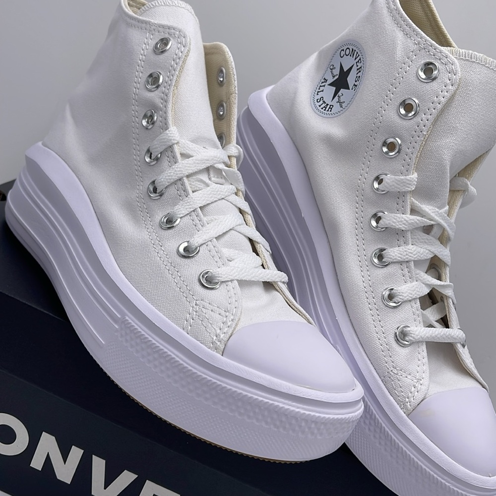 Converse WMNS CTAS MOVE HI
WHITE/NATURAL IVORY/BLACK 568498C Platforms Sneakers - Picture 6 of 16